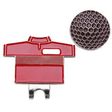 Maxbell Golf Hat Clip with Detachable Magnetic Golf Ball Marker Shirt Design Red