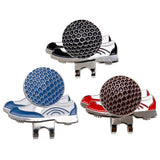 Maxbell Golf Hat Clip with Detachable Magnetic Ball Marker Sneaker Pattern Black