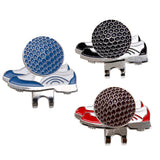 Maxbell Golf Hat Clip with Detachable Magnetic Ball Marker Sneaker Pattern Black