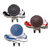 Maxbell Golf Hat Clip with Detachable Magnetic Ball Marker Sneaker Pattern Black