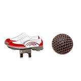 Maxbell Golf Hat Clip with Detachable Magnetic Ball Marker Sneaker Pattern Red