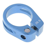 Maxbell Alloy SeatPost Clamp Fixed Screw Tube Bike Bicycle Seat Clip Blue 28.6mm
