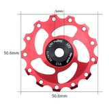 Maxbell MTB Road Bike Rear Dial Bearing Flywheel Hole Guide Wheel & Fixed Ring Red