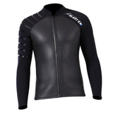 Maxbell 3mm Men Neoprene Sleeve Wetsuit Front Zip Diving Suit Top Coat Jacket XL