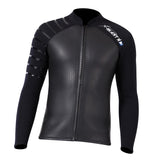 Maxbell 3mm Men Neoprene Sleeve Wetsuit Front Zip Diving Suit Top Coat Jacket XL