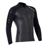 Maxbell 3mm Men Neoprene Sleeve Wetsuit Front Zip Diving Suit Top Coat Jacket 2XL