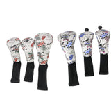 Maxbell 3 Sets Skull Golf Club Headcover 460cc Driver Wood Head Cover No. 1 3 5 Red