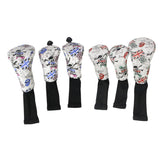 Maxbell 3 Sets Skull Golf Club Headcover 460cc Driver Wood Head Cover No. 1 3 5 Red