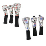 Maxbell 3 Sets Skull Golf Club Headcover 460cc Driver Wood Head Cover No. 1 3 5 Red