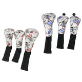 Maxbell 3 Sets Skull Golf Club Headcover 460cc Driver Wood Head Cover No. 1 3 5 Red