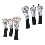 Maxbell 3 Sets Skull Golf Club Headcover 460cc Driver Wood Head Cover No. 1 3 5 Red