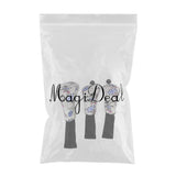 Maxbell 3 Sets Skull Golf Club Headcover 460cc Driver Wood Head Cover No. 1 3 5 Blue