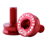 Maxbell 2 Pieces 7075 Aluminum Alloy Bike Bottom Bracket Waterproof Screws Red