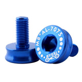 Maxbell 2 Pieces 7075 Aluminum Alloy Bike Bottom Bracket Waterproof Screws Blue