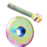 Maxbell Alloy Bicycle 1 1/8'' Stem Headset Front Fork Top Cap Cover + Bolt Rainbow