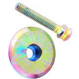 Maxbell Alloy Bicycle 1 1/8'' Stem Headset Front Fork Top Cap Cover + Bolt Rainbow