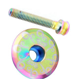Maxbell Alloy Bicycle 1 1/8'' Stem Headset Front Fork Top Cap Cover + Bolt Rainbow