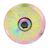 Maxbell Alloy Bicycle 1 1/8'' Stem Headset Front Fork Top Cap Cover + Bolt Rainbow