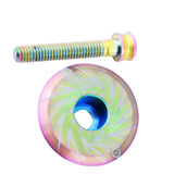 Maxbell Alloy Bicycle Stem Headset Top Cap Cover Threadless Stem Caps Bolt Rainbow