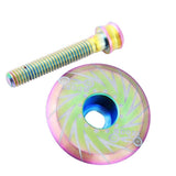 Maxbell Alloy Bicycle Stem Headset Top Cap Cover Threadless Stem Caps Bolt Rainbow