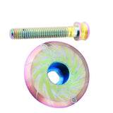 Maxbell Alloy Bicycle Stem Headset Top Cap Cover Threadless Stem Caps Bolt Rainbow