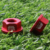 Maxbell Kids Bicycle Hubs Nut M10 Folding Balance Bike Wheel Hubs Axle Nuts Red