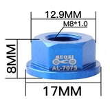 Maxbell Kids Bicycle Hubs Nut M10 Folding Balance Bike Wheel Hubs Axle Nuts Blue