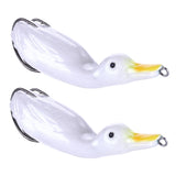 Max 2pcs Floating Duck Lure 10.5cm Bass Bait Fishing Tackle White