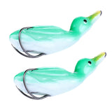 Maxbell 2pcs Floating Duck Lure 10.5cm Bass Bait Fishing Tackle Green