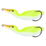 Maxbell 2pcs Floating Duck Lure 10.5cm Bass Bait Fishing Tackle Fluorescent Yellow