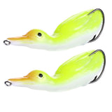 Maxbell 2pcs Floating Duck Lure 10.5cm Bass Bait Fishing Tackle Fluorescent Yellow
