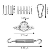 Maxbell Shade Sail Hardware Kit for Rectangle /Square Sun Shade Sail Install Model C