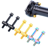 Maxbell Mountain Bike Seatpost Screw Saddle Pipe Head Fixed Screw Black 40mm