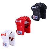 Maxbell Boxing Training Gloves Taekwondo MMA Punching Martial Half Finger Mitts Black