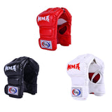 Maxbell Boxing Training Gloves Taekwondo MMA Punching Martial Half Finger Mitts Black