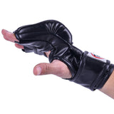 Maxbell Boxing Training Gloves Taekwondo MMA Punching Martial Half Finger Mitts Black