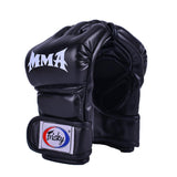 Maxbell Boxing Training Gloves Taekwondo MMA Punching Martial Half Finger Mitts Black