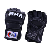 Maxbell Boxing Training Gloves Taekwondo MMA Punching Martial Half Finger Mitts Black