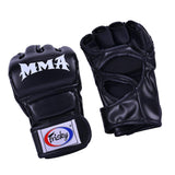 Maxbell Boxing Training Gloves Taekwondo MMA Punching Martial Half Finger Mitts Black