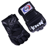 Maxbell Boxing Training Gloves Taekwondo MMA Punching Martial Half Finger Mitts Black