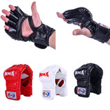 Maxbell Boxing Training Gloves Taekwondo MMA Punching Martial Half Finger Mitts Black