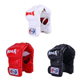 Maxbell Boxing Training Gloves Taekwondo MMA Punching Martial Half Finger Mitts Black