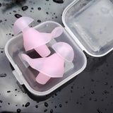 Maxbell Swimming Ear Plug Silicone Ears Plugs Hearing Protector with Case Pink