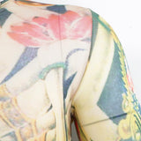 Maxbell Men Summer Elastic Ultra-thin Quick-drying Long Sleeve Tattoo Bodysuit No.17