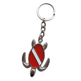 Maxbell Zinc Alloy Diving Flag Sea Turtle Key Chain Holder Keyring Keychain Bag Tag