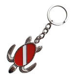 Maxbell Zinc Alloy Diving Flag Sea Turtle Key Chain Holder Keyring Keychain Bag Tag