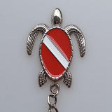 Maxbell Zinc Alloy Diving Flag Sea Turtle Key Chain Holder Keyring Keychain Bag Tag