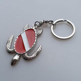 Maxbell Zinc Alloy Diving Flag Sea Turtle Key Chain Holder Keyring Keychain Bag Tag