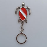 Maxbell Zinc Alloy Diving Flag Sea Turtle Key Chain Holder Keyring Keychain Bag Tag