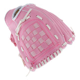 Maxbell Left Handed Softball Glove Leather Wear-resistant Youth Baseball Mitt Pink